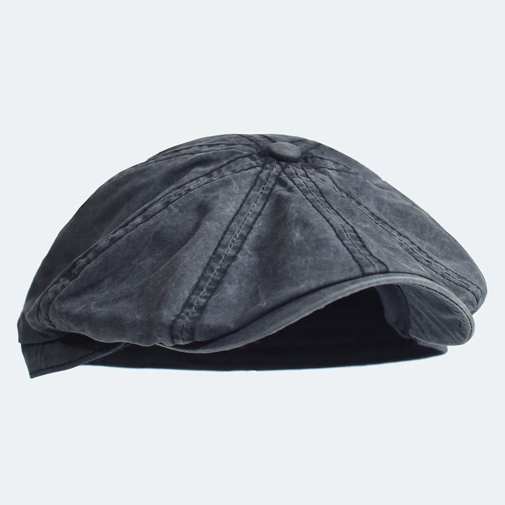 Washed Cotton sboy Cap Peaky Octagonal Hat Vintage Casual Cap Solid Berets Visor Gatsby Flat Ivy Hat 251029