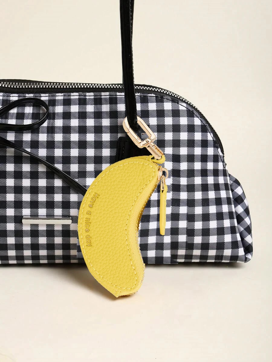 Charming banana shape Mini fruit Coin Purse Charm with Keychain Sweet Style gift for Airtag women 251029