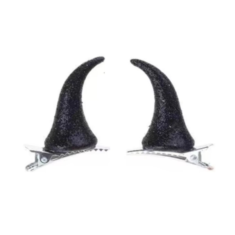 4 pieces of devilish Dark style jewelry collection: including blood-red tassel collars, red and black devilish horn hair clips for character dressing 