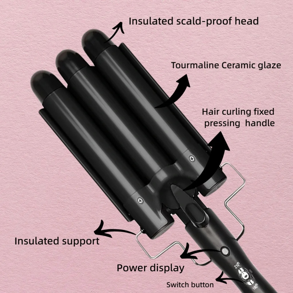 Professional Hair Tools Curling Iron Ceramic Triple Barrel Hair Curler Irons Hair Waver Styling Tools Hair Curlers for Beauty 251029