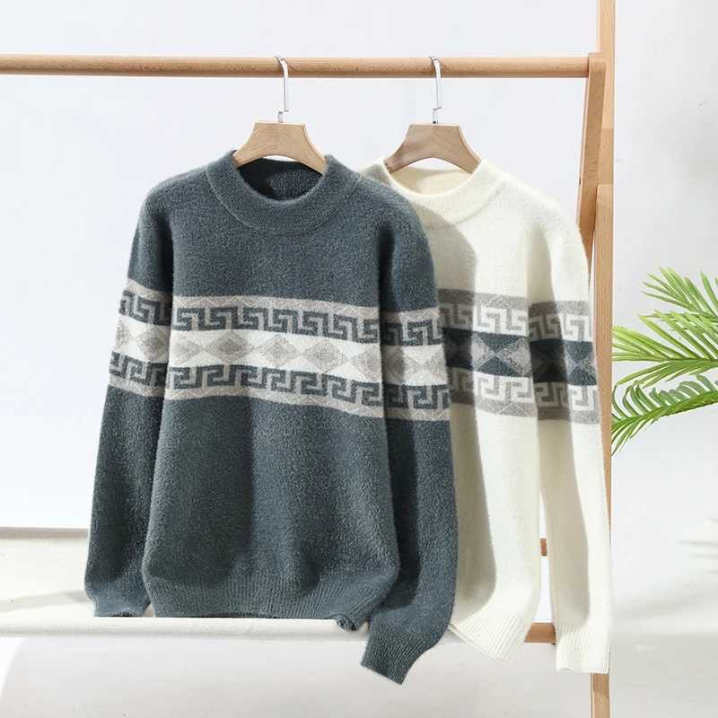 Classic Pattern Casual Knitted Sweater Mens Pullover 2025 Warm Casual Fashion Autumn and Winter Elegant Commuting Tops J251029