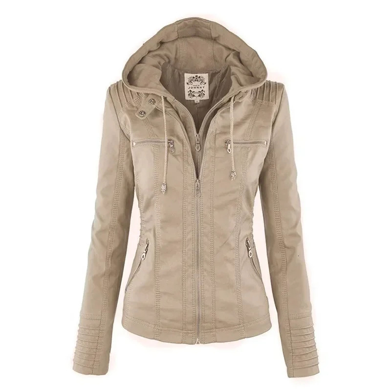 Faux Leather Jacket Women 2025 Basic Jacket Coat Female Winter Motorcycle Jacket PU Leather Zipper Hoodies Outerwear chaqueta 251029