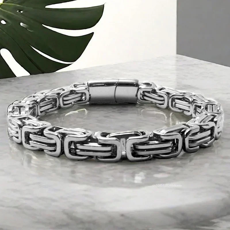 Punk Steel Bracelet Men Women Wristband 4mm Sliver Color Male Hand Chain Link Bracelet Hip Hop Jewelry 251028