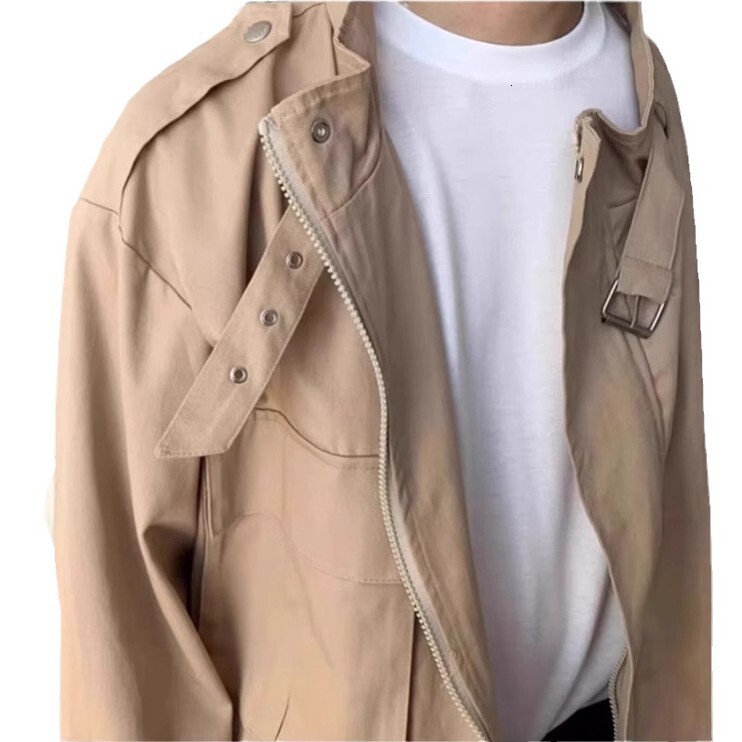 Light Mature Style Short Jacket For Designer Jacket Men Spring New Korean Version Loose Ins Trend Stand Collar Workwear Jacket