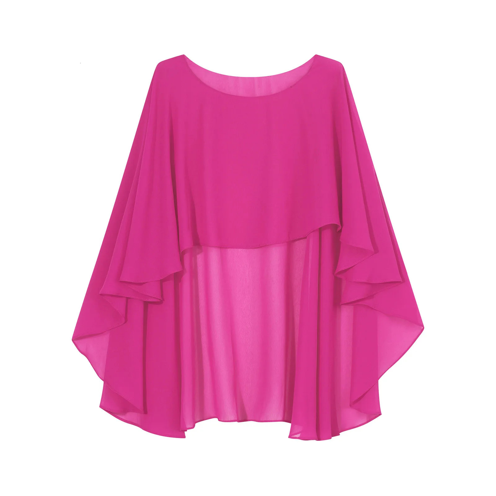 Women Chiffon Solid Pullover Capes Shawl Hilow Hem Thin Soft Shrug Ponchos for Wedding Bridal Bridesmaid Evening Party Dress 251029