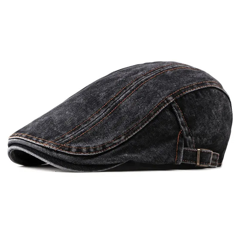 Four Seasons Denim Solid sboy Caps Men Washed Flat Peaked Cap Women Painter Beret Hats 16 251013