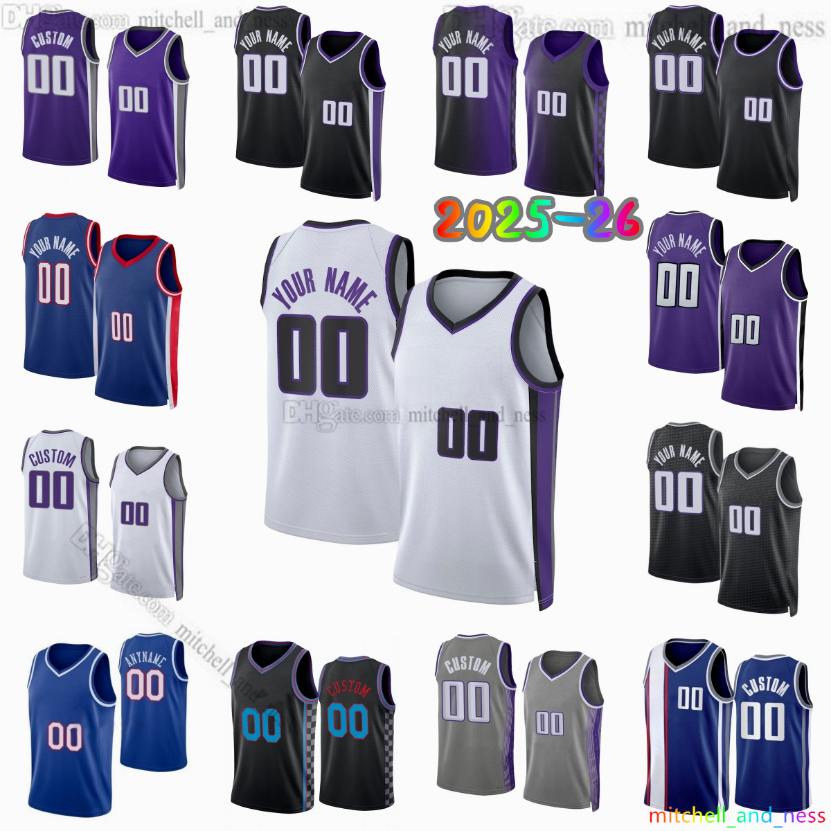 Custom 2025-26 New 8 LaVine Printed Basketball Jersey 10 DeRozan 11 Sabonis 0 Monk 17 Schroder 18 Westbrook 13 Murray 23 Ellis 32 Cardwell 7 McDermott Jerseys Shorts