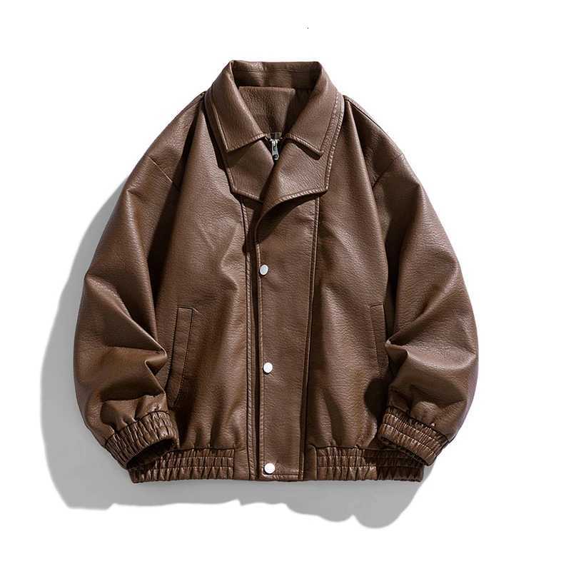 Mens Autumn Winter Fashion PU Leather Jacket Comfortable Loose Versatile Jacket Casual Outwear Men TopsT251029