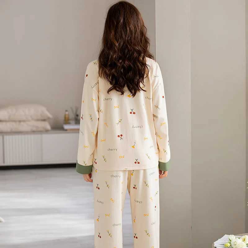Pyjamas Women Clothing Sets Autumn Pajamas for Teen Girls Kawaii Pijamas Sleepwear Breathable loungewearT251029