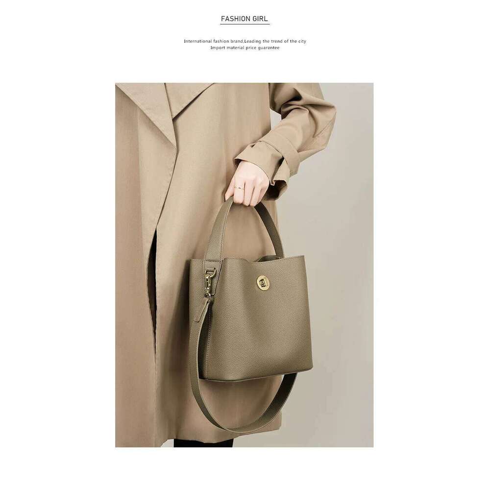 Bag 2025 spring/summer new bucket leather one-shoulder crossbody large-capacity handbag women's bag
