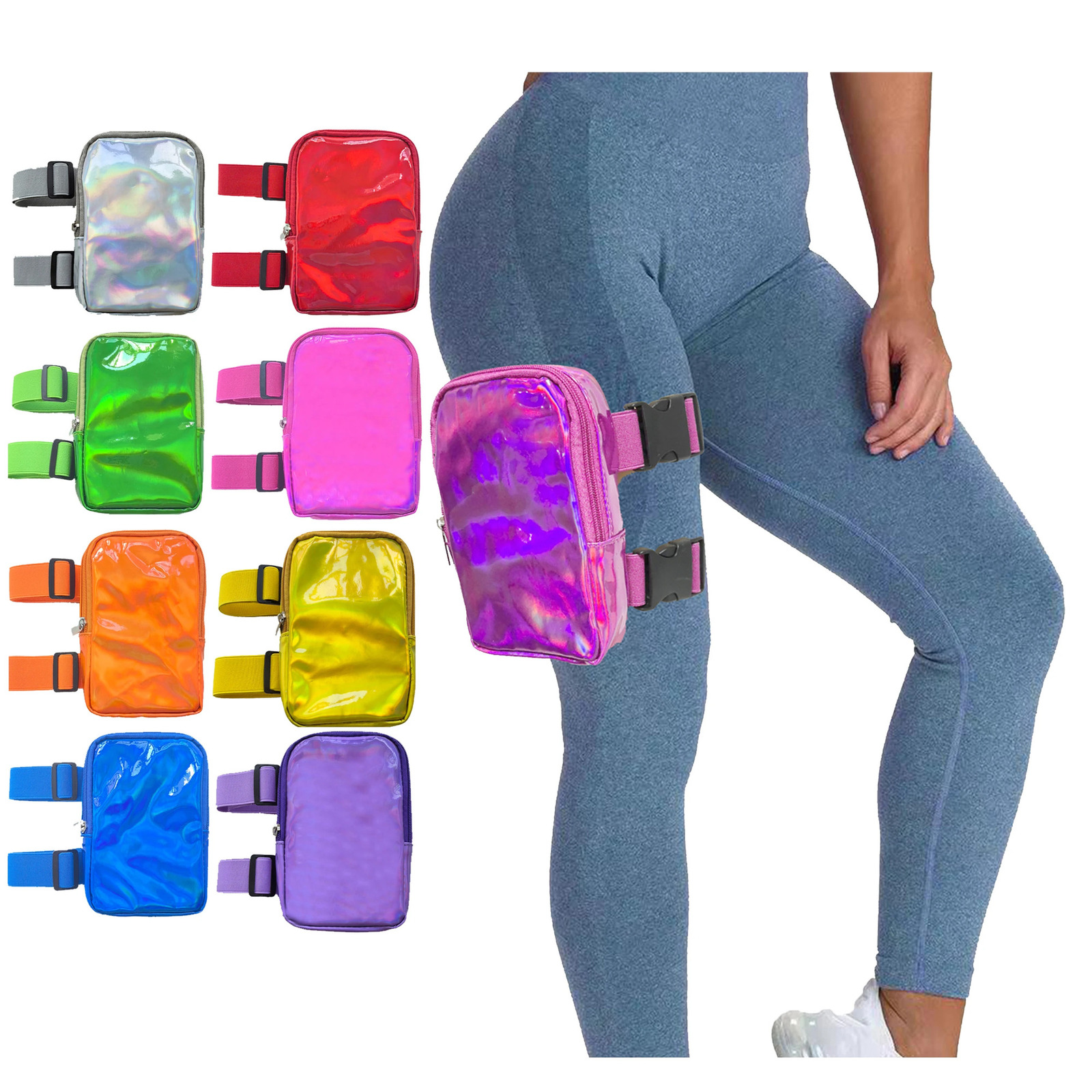 2025 Fashion Holographic Thigh Bag for Women Adjustables Straps High Quality PU Waist Pouch Leg Bag for Outdoor Cave Bag 251021