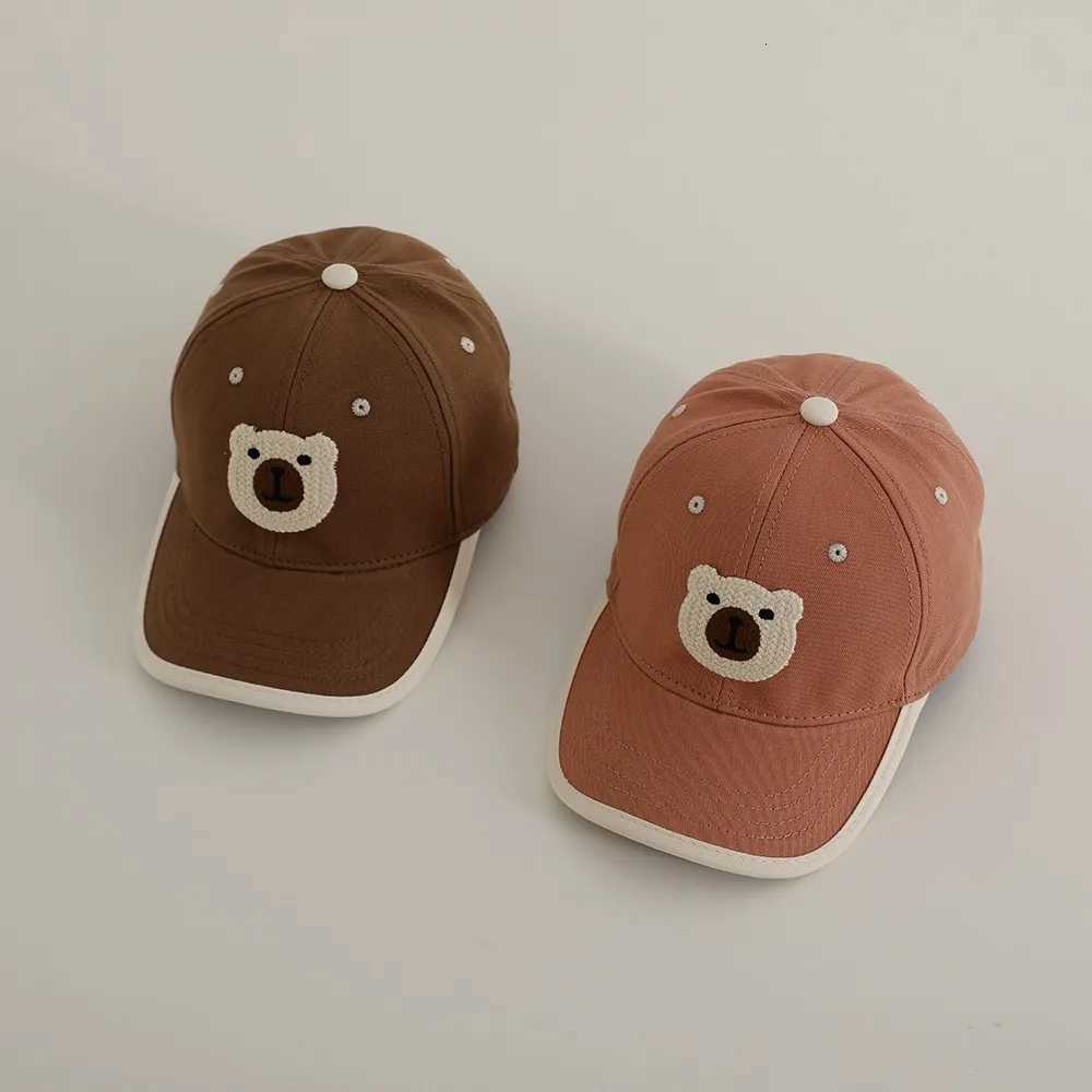Handmade Knitted Cartoon Bear Baby Baseball Cap Fashion Children Peaked Caps Sunshine Sunscreen Boy Girl Sun Hat Kid Casual Hats251028