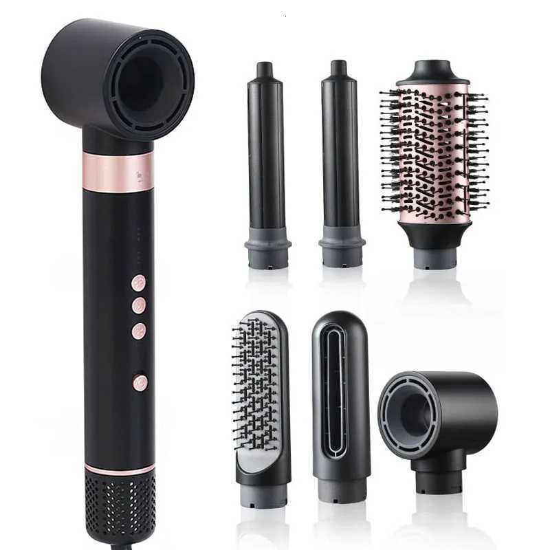 2025 New 6 In Hair Dryer Set Multifunctional Hot Air Brush Fast Heat Hair Curler Straightening Iron Hair Blower Curly Hair W251029