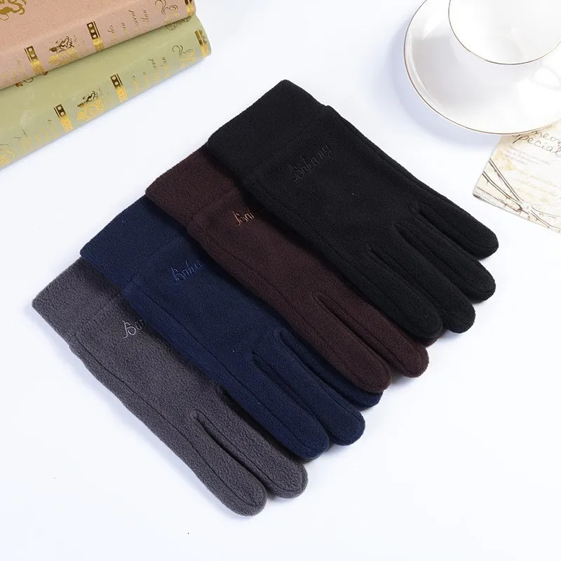 Outdoor Thermal Fleece Windproof Winter Cycling Gloves Men TouchScreen Bike Bicycle Sports Shockproof Warm Skiing 251013