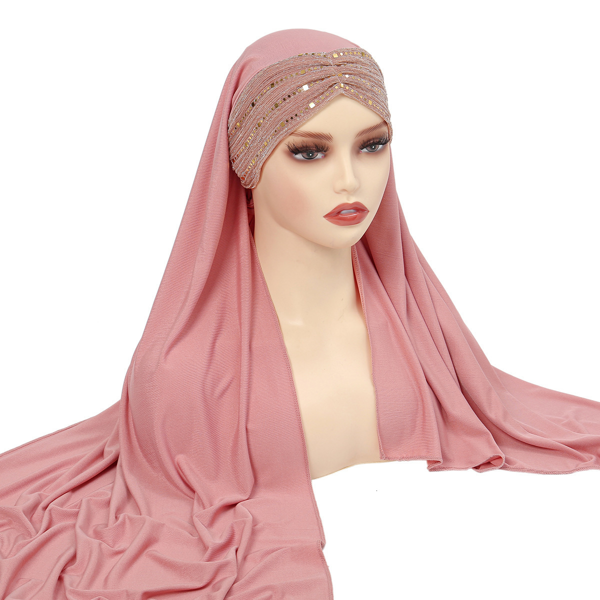 Jersey Scarf Muslim Women Instant Hijab Turban One Piece Amira Islamic Headscarf Shawls Wrap Pull On Khimar Niqab Nikab Hijabs 240715
