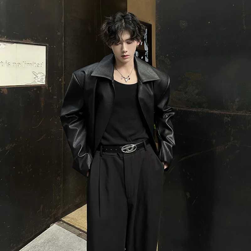 Handsome Fashion No Buttons PU Leather Jacket Mens Womens Motorcycle Faux Leather Jacket Spring Autumn Leather CoatT251029