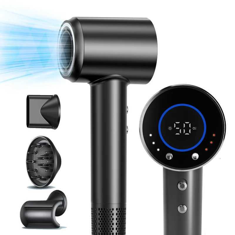 Smart Hair Dryer Screen Digital Lcd Multifunctional Professional High Speed Ionic Hair Dryer for Salon Hotel Home Travel Use W251029
