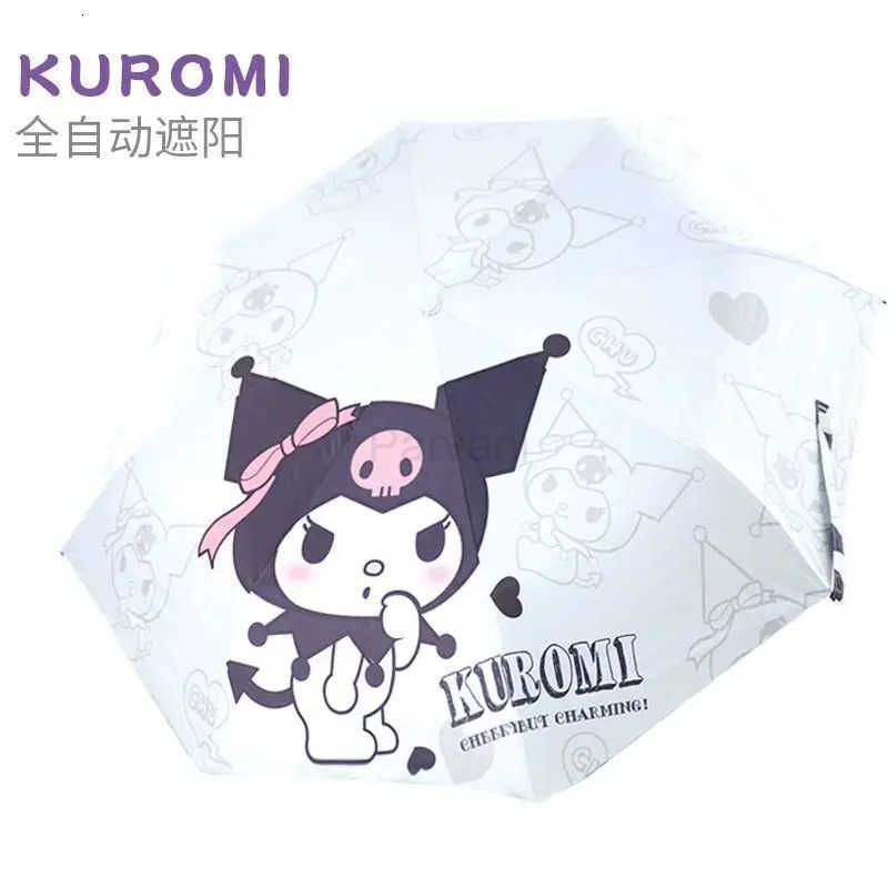 Sanrio Kawaii Sanrio Hello Kitty Umbrella Automatic Folding Umbrella Ins Good Looks Girl Sun Umbrella Sun Protection Sunshade Portable L251029