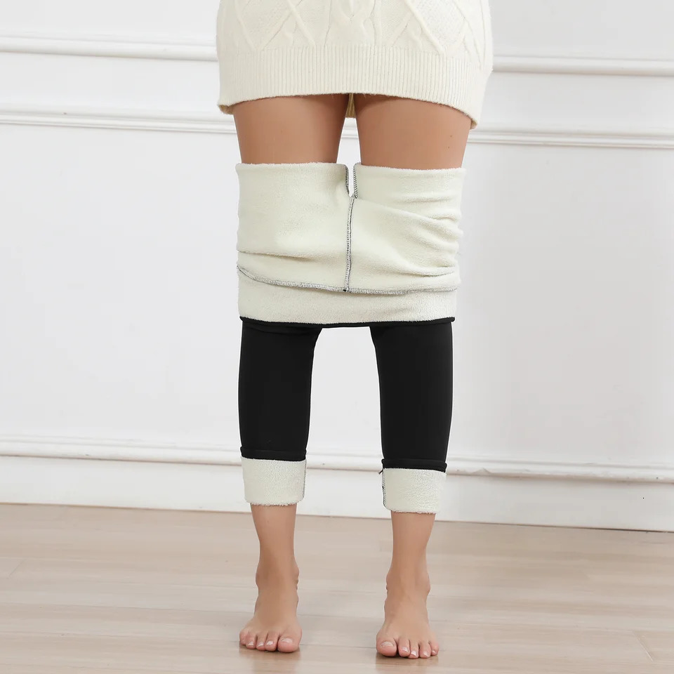 Velvet Women Leggings Autumn Winter Warm Fleece Tights High Waist Thicken Prevent Cold Legging Elastic Slim Solid Color Tight 251029