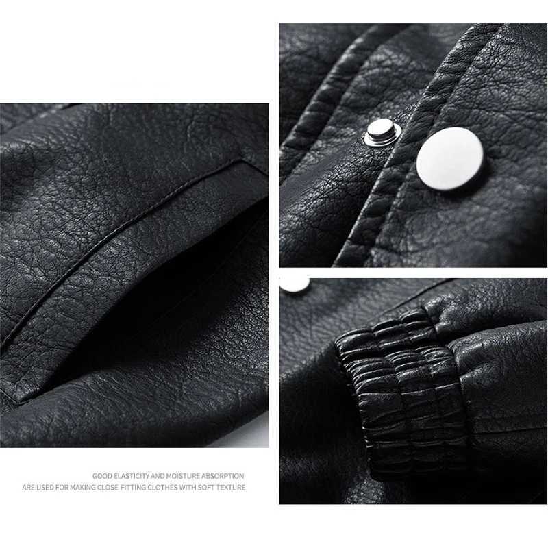 Mens Autumn Winter Fashion PU Leather Jacket Comfortable Loose Versatile Jacket Casual Outwear Men TopsT251029