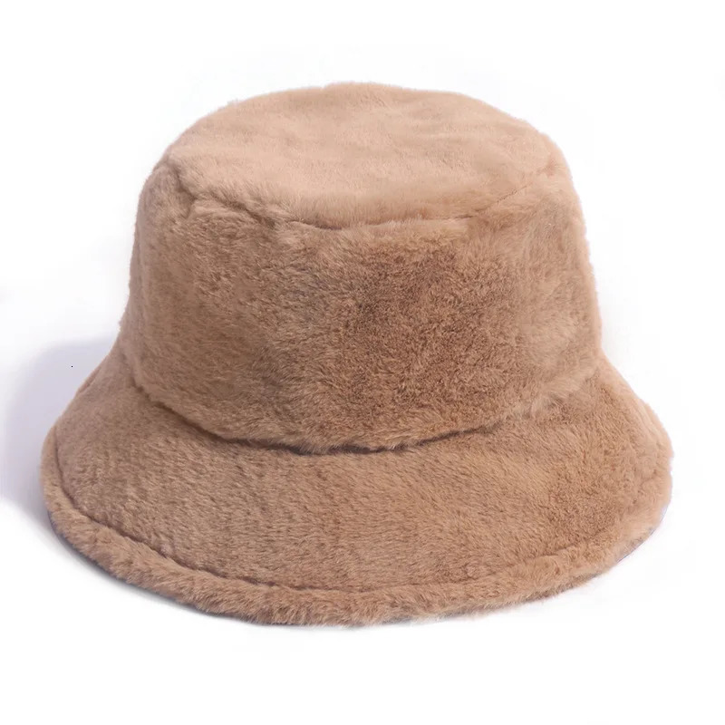 Winter Bucket Hat Womens Fashion Leopard Panama Warm Hats Female Vintage Faux Fur Fisherman Cap For Women Drop 251013