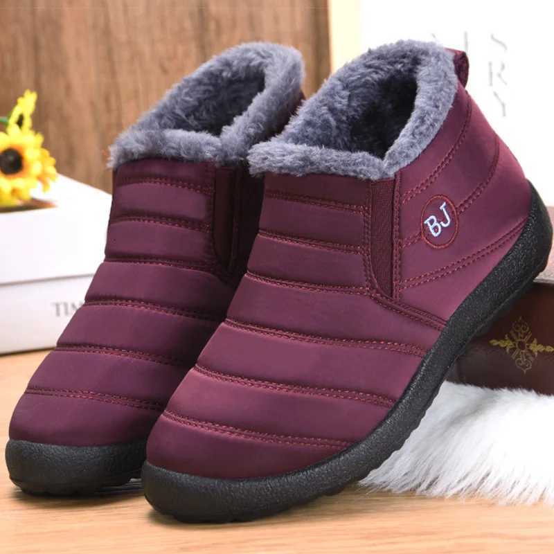 Women Boots Slip On Ankle Boots For 2025 Winter Shoes Women Snow Boots Keep Warm Fur Winter Botas Mujer Black Short Boot Female Z251029