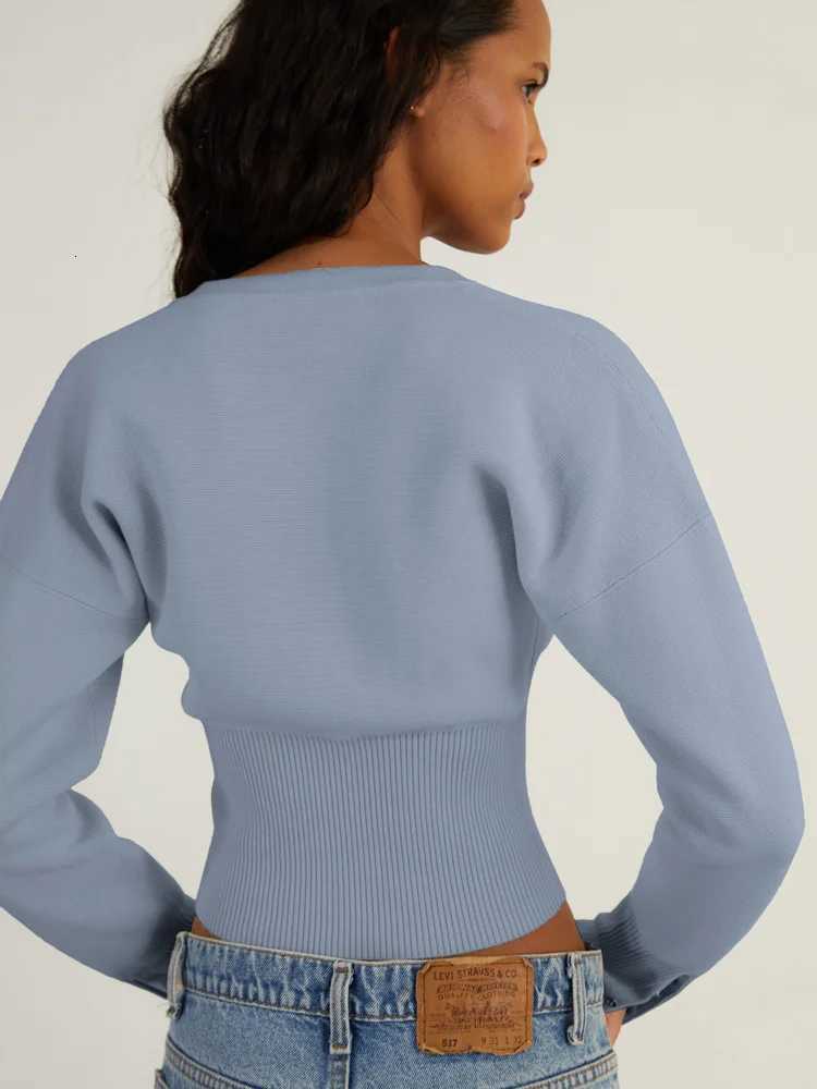 Tossy Autumn Fashion Knitwear Cardigan Top Womens Ribbed Patchwork Slim Casual Cropped Inner Top Womens Knit Cardigan OutwearT251028