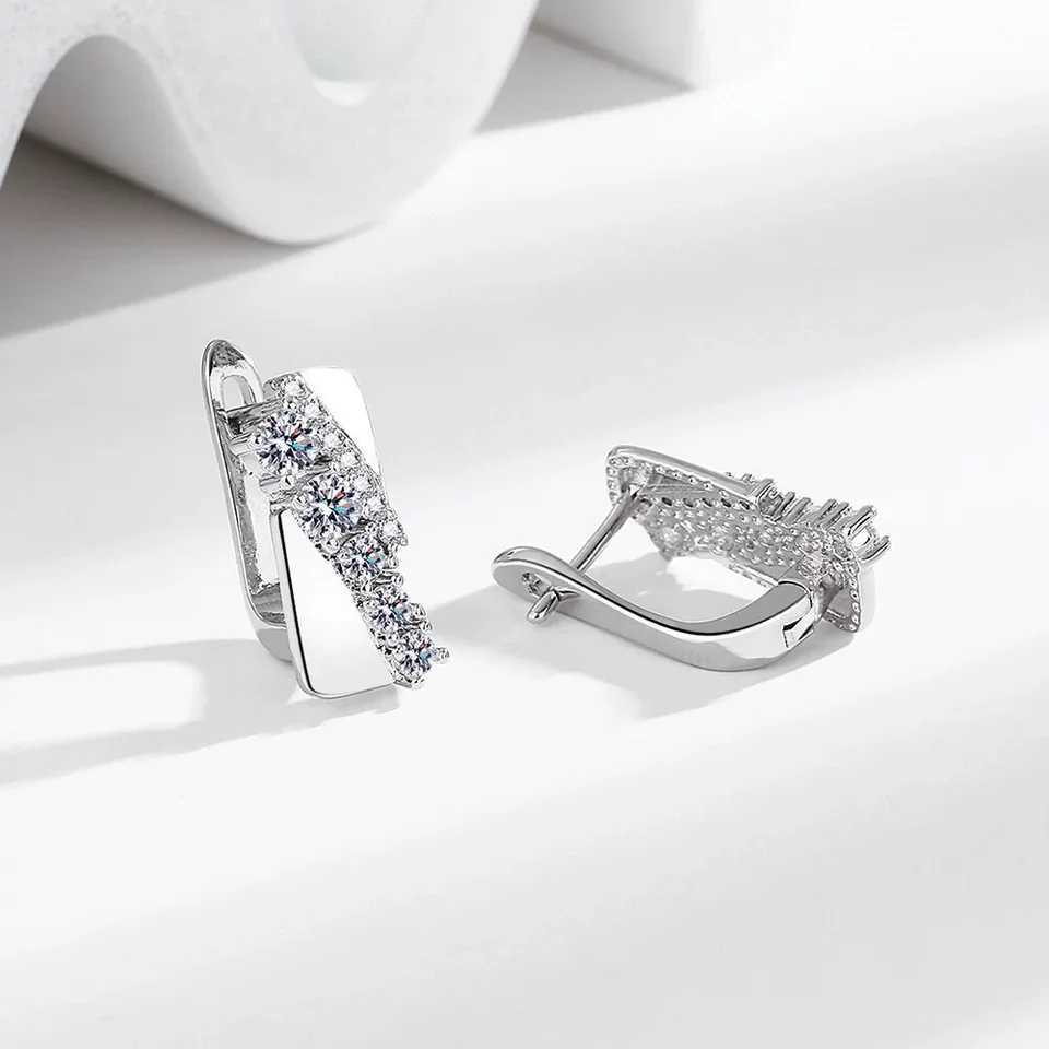 925 Sterling Silver Earrings Inlaid AAAAA Zircon Women Square Tennis Elegant Fashion Birthday Party Wedding Jewelry EarringsW251029