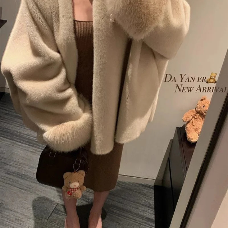 Autumn Winter Environmentally Friendly Mink Fur Coat Womens Celebrity Style Loose Version Fashion 251028