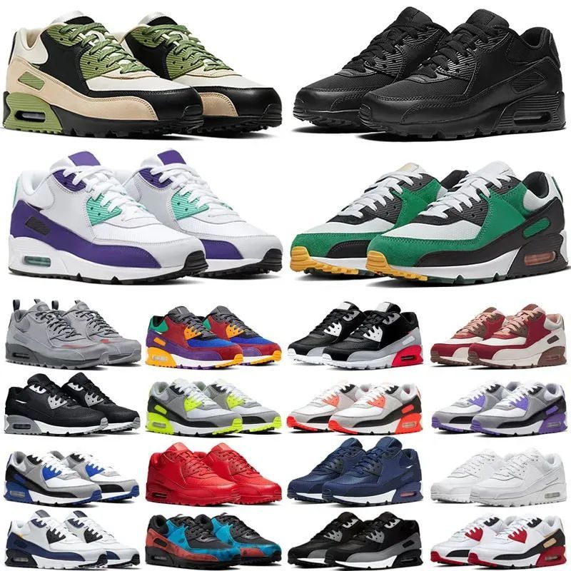 2025 Designer 90 running shoes Triple Black White 90s sneakers chaussures Solar Flare Safety Orange Sail UNC Camowabb outdoor sport mens women trainers 36-45