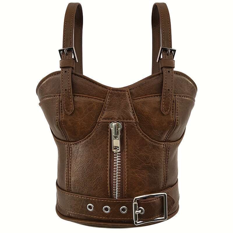 Trendy Dark Punk Zipper Handbags Fashion Designer Catwalk Small Bags, Creative Shape Coin Wallets, High Quality Factory Supplies