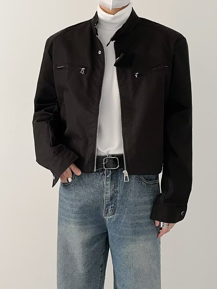 High-end Shoulder-padded Designer Jacket Short Functional Jacket For Men Spring And Autumn Niche American High Street Trendy Brand Vibe Style Motorcyc