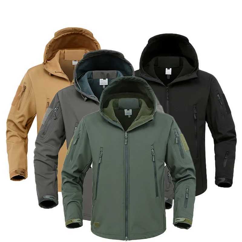 Mens Winter Tactical Jacket Softshell Waterproof Hooded Fleece Thermal Top Outdoor Fishing Hiking Camping Ski Hunting Pants J251029