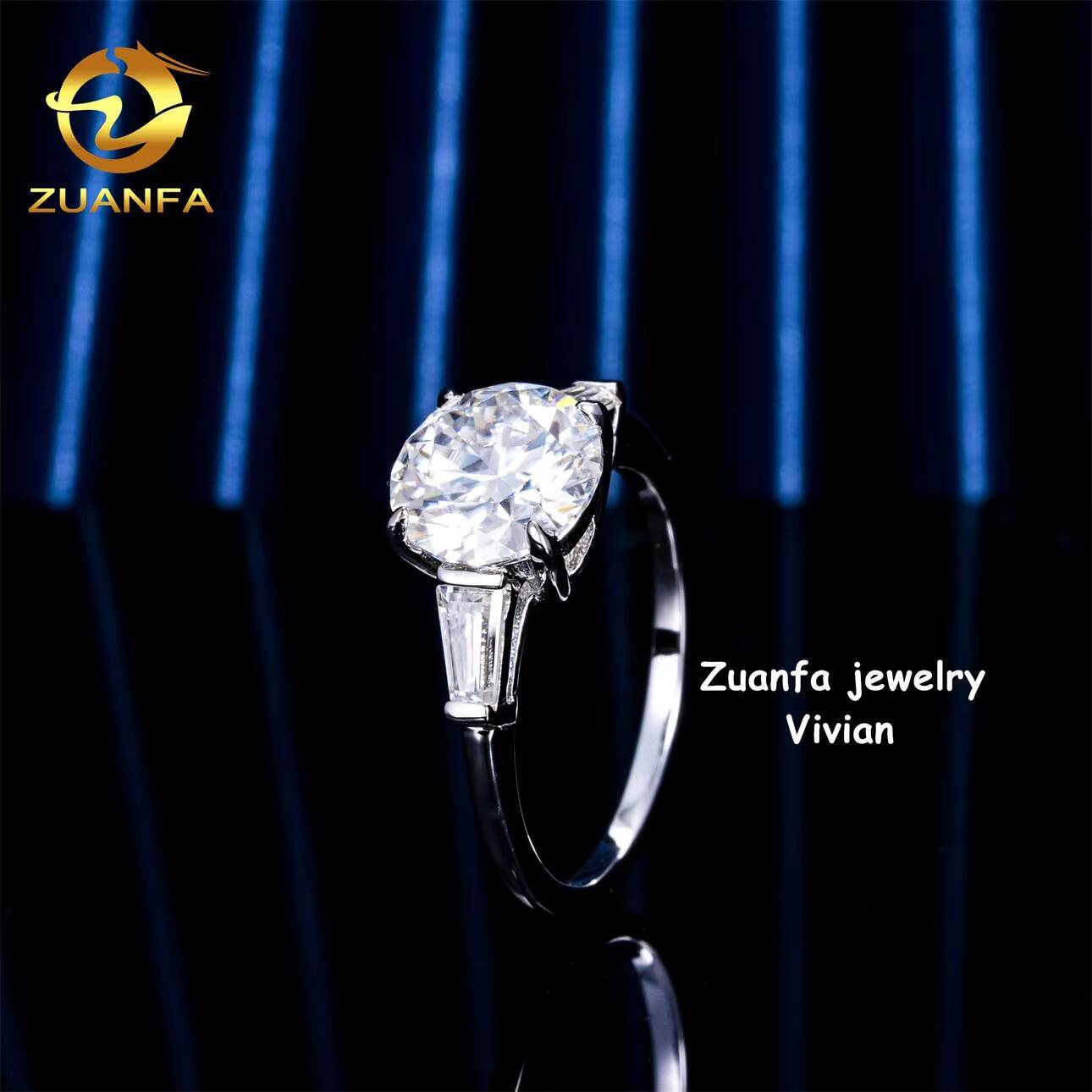 Fine Jewelry Buss Down VVS Moissanite VVS Moissanite Diamond Women Moissanite Luxury Sterling Silver 925 Wedding Rings