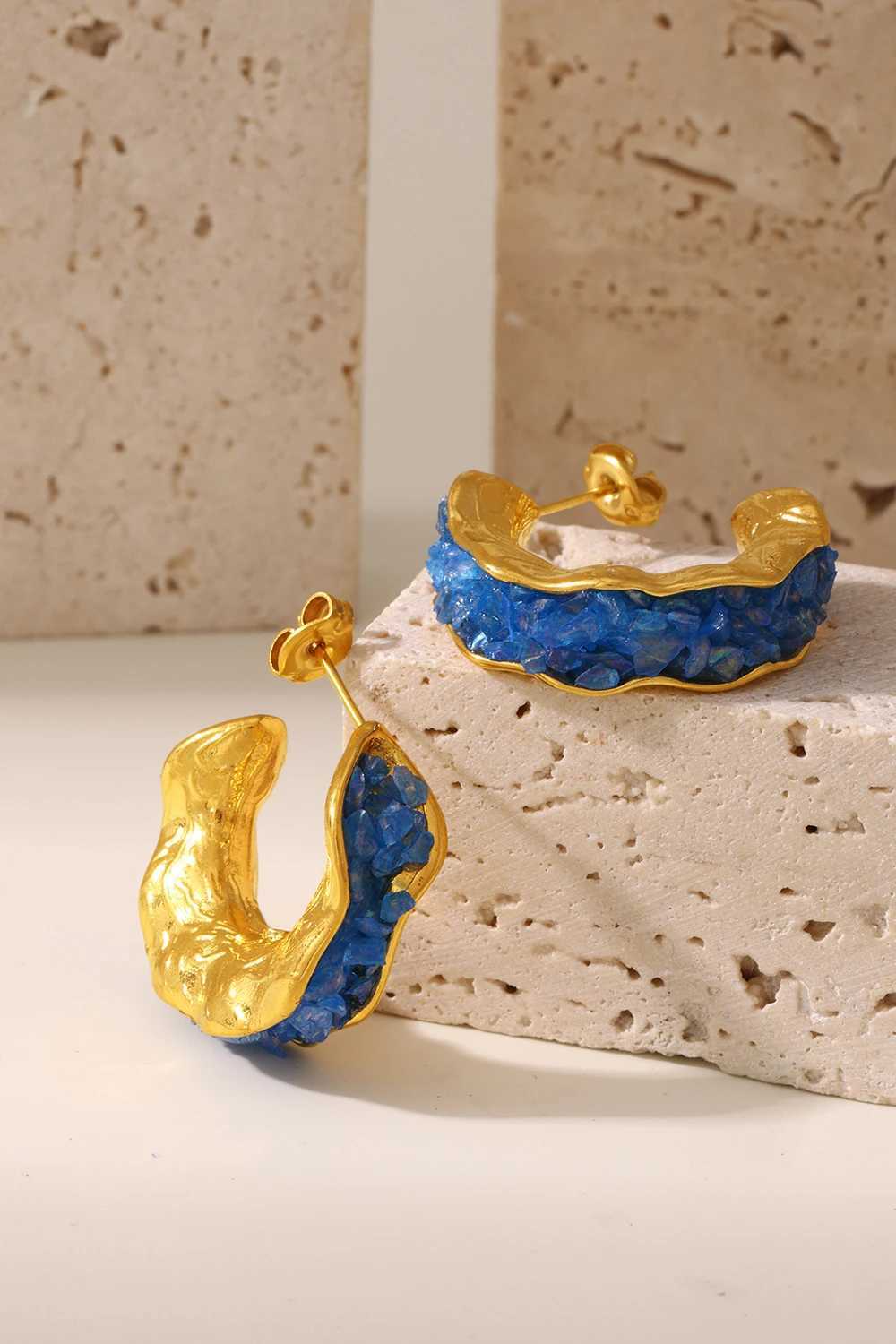 Liora Stainless Steel Dangle Earrings For Women Luxury MultiColor Crystal Stone Statement Stud Earrings Waterproof JewelryW251029