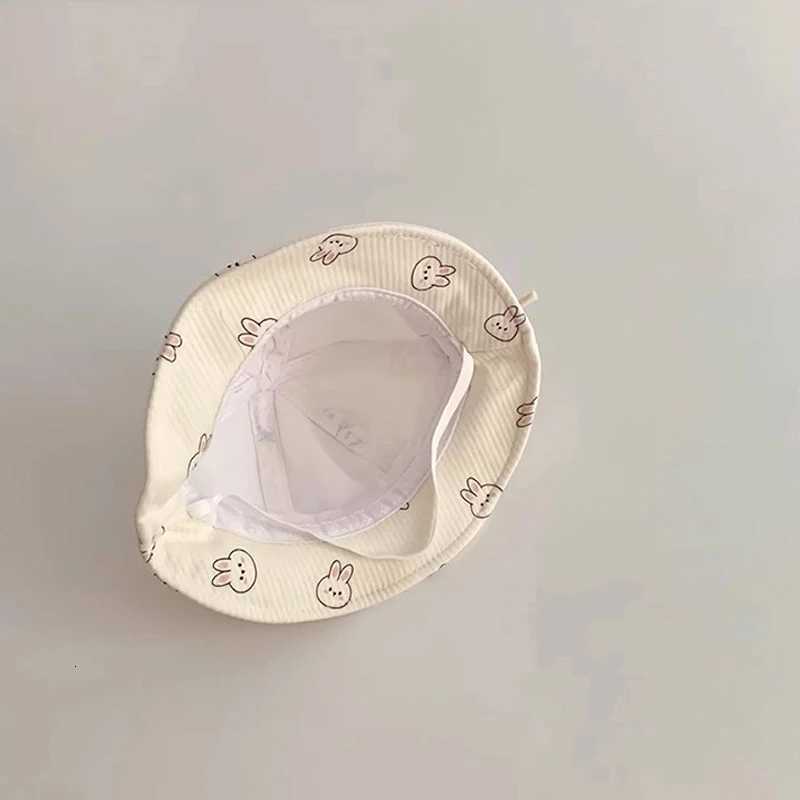 Print Bear Baby Drawstring Basin Hats Cute Cartoon Infant Wide Brim Fisherman Hat 620M Kids Sunshade Visors Cotton Bucket Cap251028