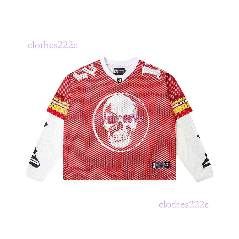 Hc-God Trendy Skull Hip-Hop Fashion Fake Two-Piece Sweatshirt Loose Casual Unisex