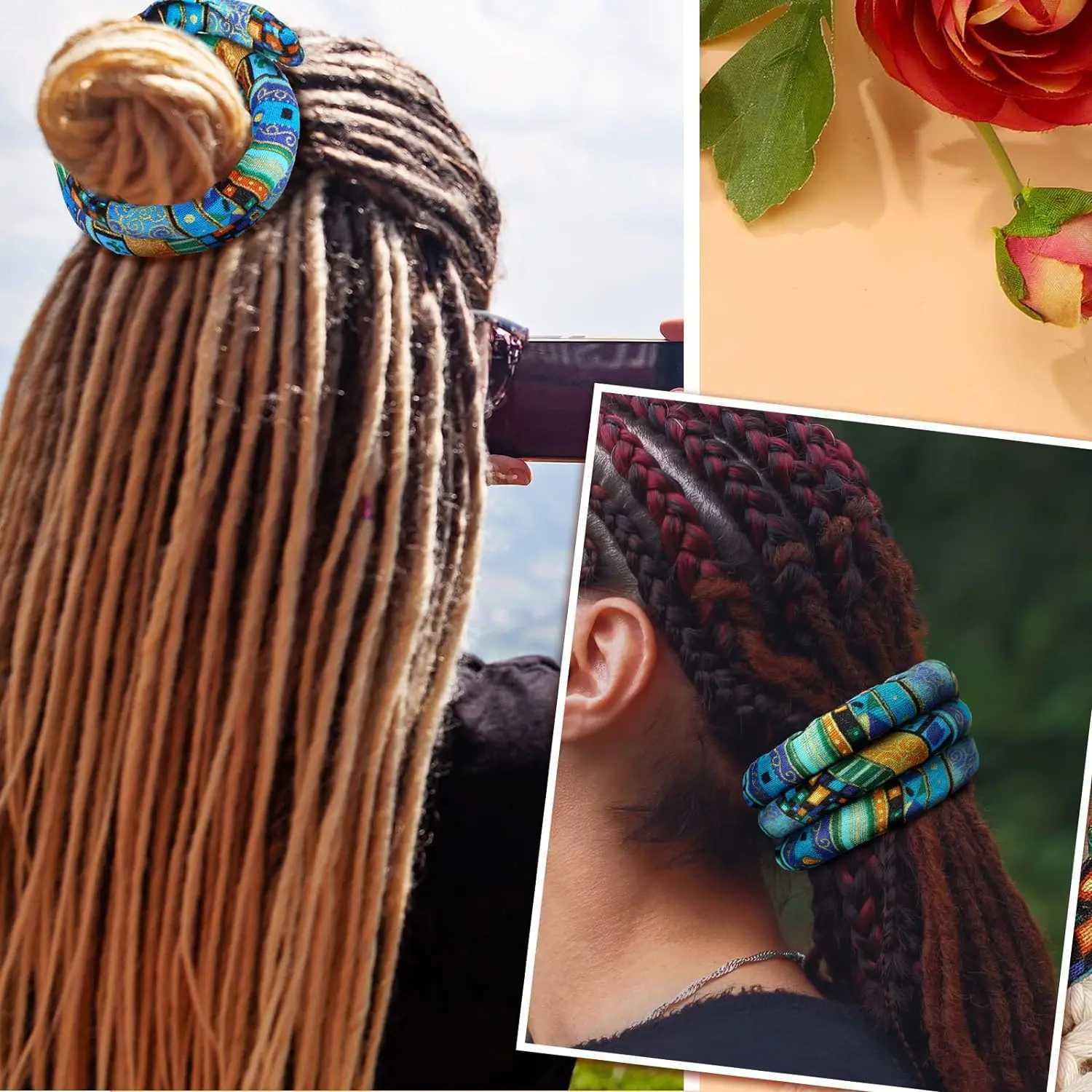 Colored dirty braid spiral long hair curling iron high ponytail headband ethnic style braid bendable hair accessory styling toolW251028