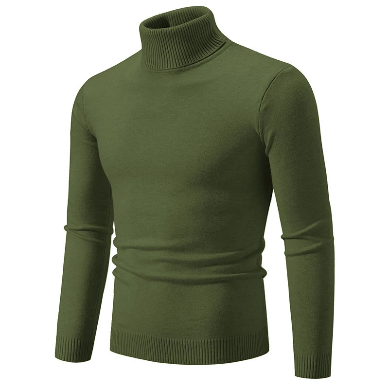 Winter Turtleneck Thick Mens Sweaters Casual Turtle Neck Solid Color Quality Warm Slim Turtleneck Sweaters Pullover Men 251029