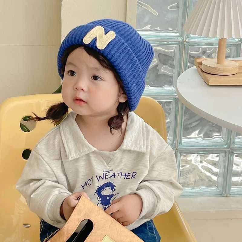 Winter Warm Children Scarf Knitted Hat Solid Color Woolen Pullover Cap 16year Boys Girls Kids Neckerchief NLetter Baby Beanies251028