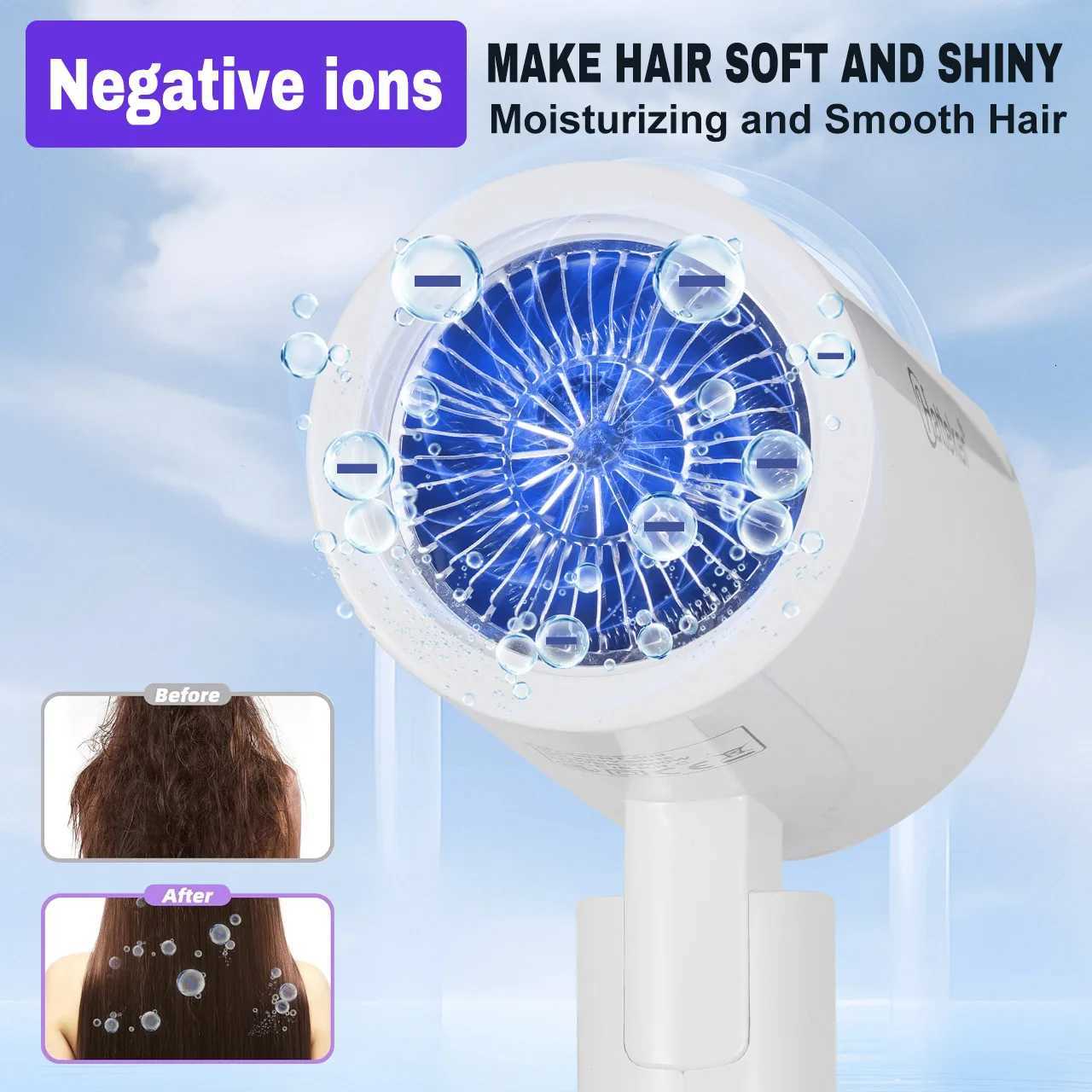 Hatteker 3level Folding Hairdryer 2600W Hot Air Anion Hair Care for Home Travel Hair Dryer Dormitory Blow Drier 220V240V EU W251029