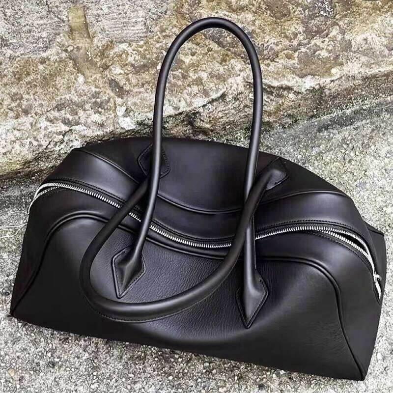 Hot Selling Genuine Leather Bowling Bags For Women Designer Handbags And Purses New In Cowhide Lychee Texture Underarm Shoulder Designer Bags