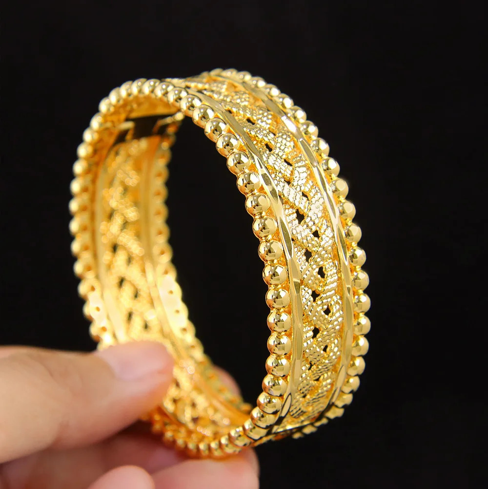 Turkish Bridal Vintage Jewelry Opening Bangles 21k Gold Plated Moroccan Wedding Bracelet Algeria Women Marry Jewelrys 251028