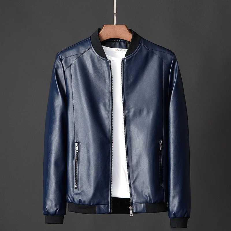 Spring Autumn Men Black Biker Pu Leather Coat Korean Fashion Men Pu Leather Jacket Trend Casual Fit Slim Pu Jacket 8XlT251029