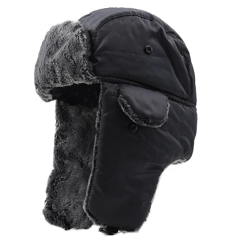 Unisex Men Women Russian Hat Trapper Bomber Warm Trooper Ear Flaps Winter Ski Hat Solid Fluffy Faux Fur Cap Headwear Bonnet 251029
