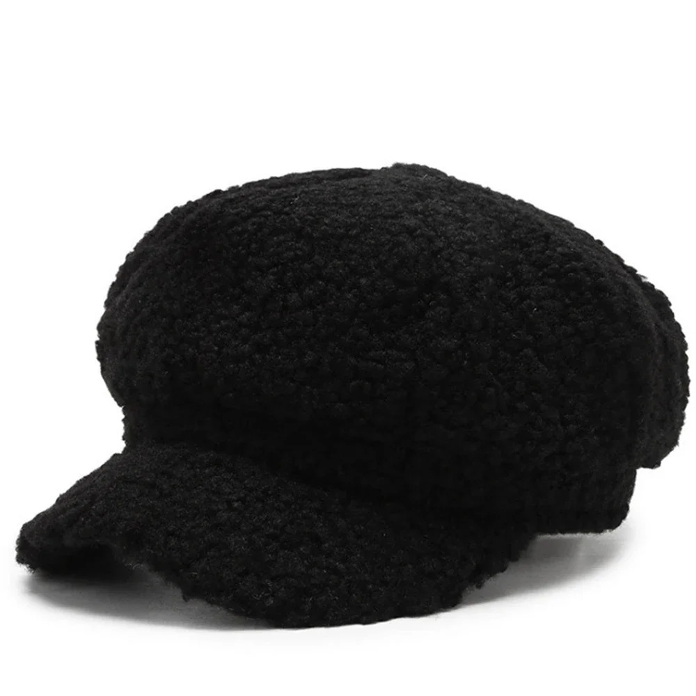 Fashion Lamb Wool Berets for Women Autumn Winter Painter Hat Octagonal Cap 251029