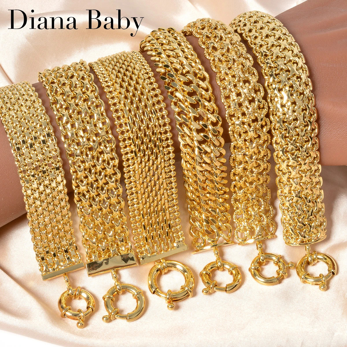 18MM wide copper chain bracelet unisex 18K gold plated wristband Miami Sidewalk bracelet Punk Hip Hop Jewelry party gift 251028
