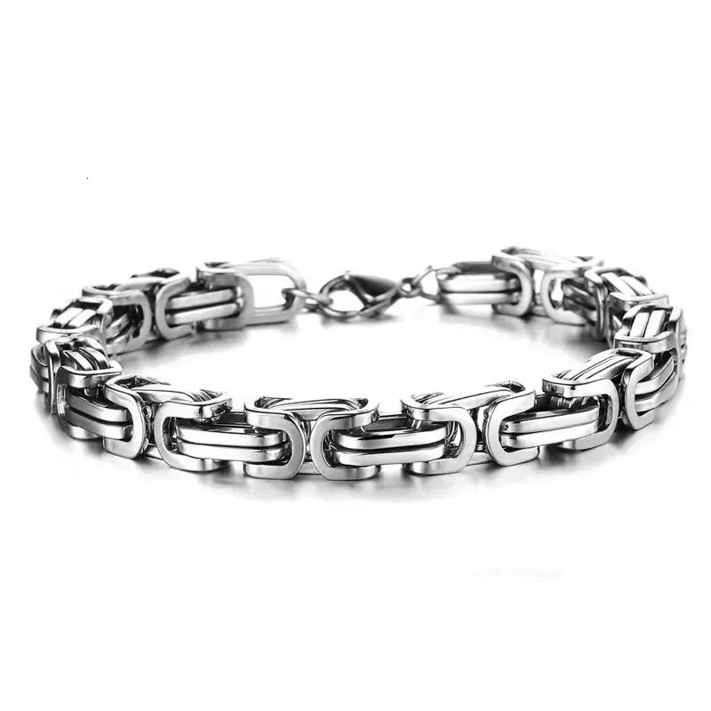 Punk Steel Bracelet Men Women Wristband 4mm Sliver Color Male Hand Chain Link Bracelet Hip Hop Jewelry 251028