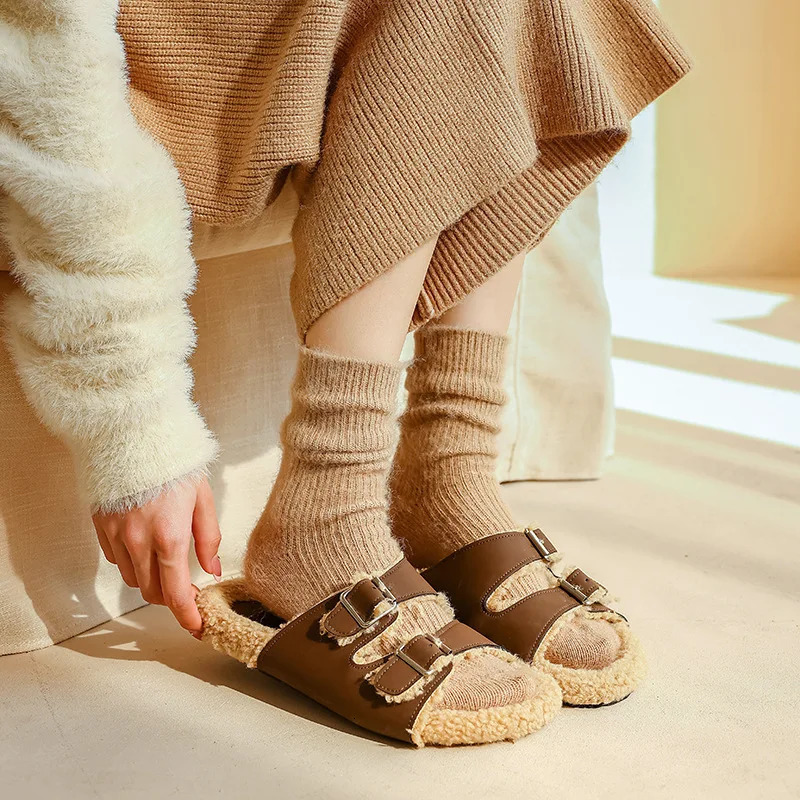 Women Wool Socks Warm Winter Thick Cashmere Fuzzy Casual Solid Color Comfortable Home Sock Soft Long Thermal High Quality 251029