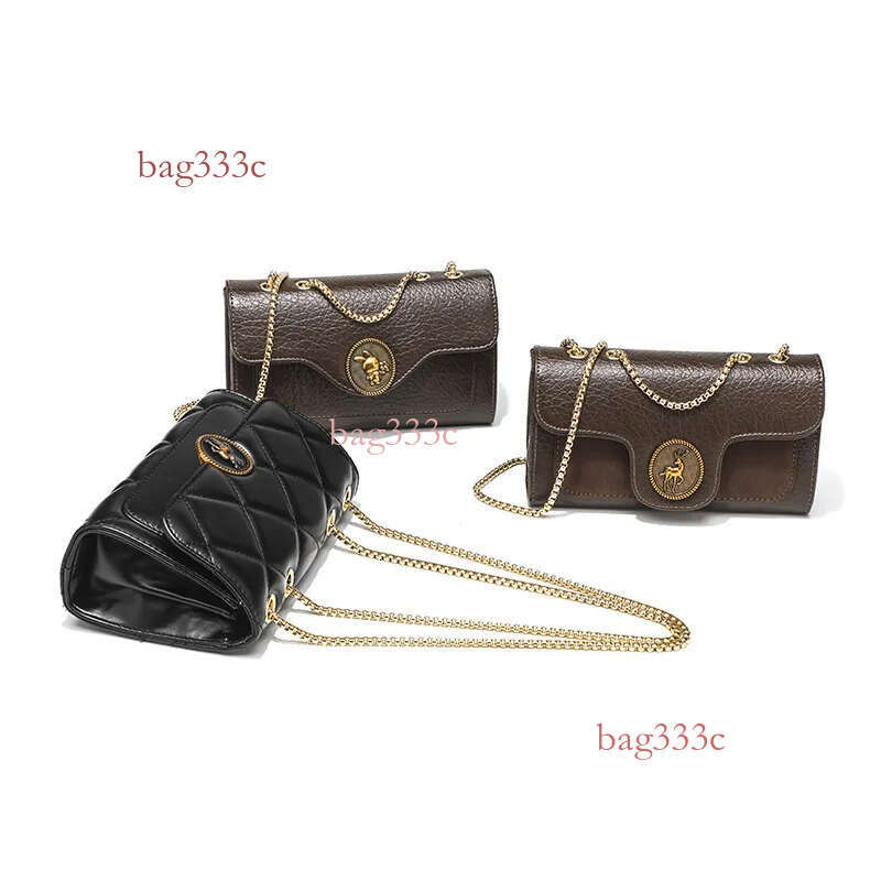 Lanjia- Women's Retro Flip Handbag Free Shipping Designer Splicing Chain Small Square New Fashion Single Shoulder Crossbody Casual Makeup Bag A70